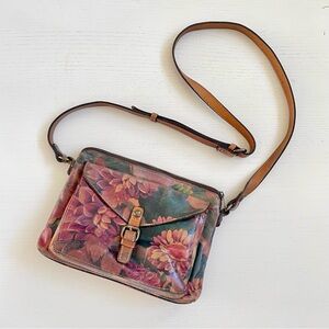 Patricia Nash Avellino Floral Leather Crossbody Purse Bag